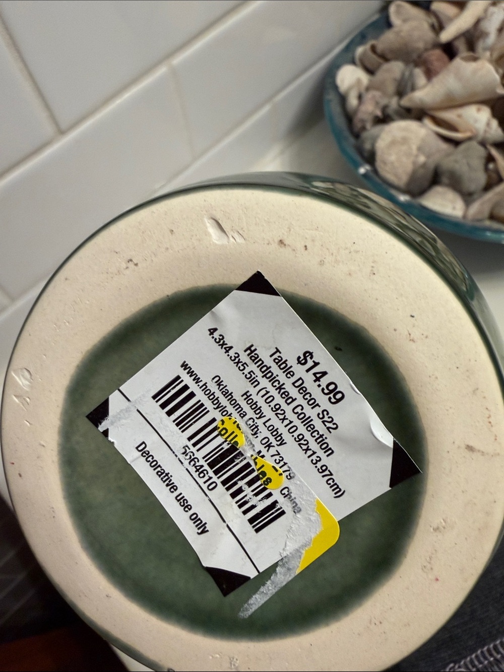 Hobby Lobby Brown and Green Drip-Glaze Ceramic Vase - Picture 3 of 3